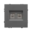 Механизм сдвоенной телефонной розетки SCT-NOBE-MTL2-SFPL-GR (RJ-11, 4C) (Arlight, Серый базальт)