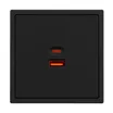 Механизм розетки с быстрой USB зарядкой SCT-NOBE-MUAC-SFPL-FC-BK (65W, QC3) (Arlight, Черный оникс)