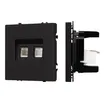 Механизм сдвоенной компьютерной розетки SCT-NOBE-MPC2-SFPL-BK (RJ-45, CAT6) (Arlight, Черный оникс)