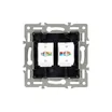 Механизм компьютерной розетки двойной SCT-MPC2-PL-BK (RJ-45, CAT6) (Arlight, -)