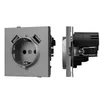 Механизм розетки с USB зарядкой SCT-TENDO-MUAA-PL-GR (230V, 16A) (Arlight, Графитовый)