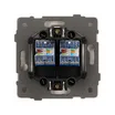 Механизм компьютерной розетки двойной SCT-TENDO-MPC2-PL-WH (RJ-45, CAT6) (Arlight, Белый)
