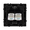 Механизм сдвоенной телефонной розетки SCT-NOBE-MTL2-SFPL-BK (RJ-11, 4C) (Arlight, Черный оникс)