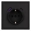 Механизм розетки с USB зарядкой SCT-NOBE-MUAC-SFPL-BK (230V, 16A) (Arlight, Черный оникс)