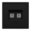 Механизм сдвоенной телефонной розетки SCT-NOBE-MTL2-SFPL-BK (RJ-11, 4C) (Arlight, Черный оникс)