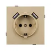 Механизм розетки с USB зарядкой SCT-TENDO-MUAA-SFPL-GD (230V, 16A) (Arlight, Матовый песочный)