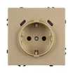 ARL NOBE Розетка зк со шторками с USB тип C+С софт-тач золотой песок SCT-MUCC-SFPL-GD (250V, 16A) (Arlight, -)
