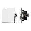 Механизм выключателя двухклавишный непроходной SWT-TENDO-MK02-PL-WH (230V, 10A) (Arlight, Белый)