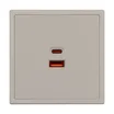 ARL NOBE USB Розетка тип A+C софт-тач кашемир SCT-MUAC-SFPL-FC-CA (65W, QC3) (Arlight, -)