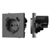 Механизм розетки с USB зарядкой SCT-TENDO-MUAA-SFPL-GR (230V, 16A) (Arlight, Матовый графитовый)