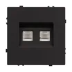 Механизм сдвоенной компьютерной розетки SCT-NOBE-MPC2-SFPL-BK (RJ-45, CAT6) (Arlight, Черный оникс)