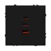 ARL NOBE USB Розетка тип А+С+С софт-тач черный оникс SCT-MUACC-SFPL-FC-BK (65W, QC3) (Arlight, -)