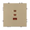Механизм розетки с быстрой USB зарядкой SCT-NOBE-MUACC-SFPL-FC-GD (65W, QC3) (Arlight, -)