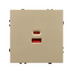 Механизм розетки с быстрой USB зарядкой SCT-NOBE-MUAC-SFPL-FC-GD (65W, QC3) (Arlight, Золотой песок)