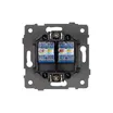 Механизм компьютерной розетки двойной SCT-MPC2-PL-WH-V (RJ-45, CAT6) (Arlight, -)