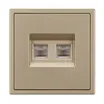 Механизм сдвоенной телефонной розетки SCT-NOBE-MTL2-SFPL-GD (RJ-11, 4C) (Arlight, Золотой песок)