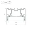 Профиль с экраном S2-LINE-10570-2500 ANOD+OPAL (Arlight, Алюминий)