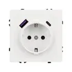 ARL NOBE Розетка зк со шторками с USB тип А+С софт-тач белый кварц SCT-MUAC-SFPL-WH (250V, 16A) (Arlight, -)