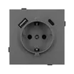 Механизм розетки с USB зарядкой SCT-TENDO-MUAC-SFPL-GR (230V, 16A) (Arlight, Матовый графитовый)