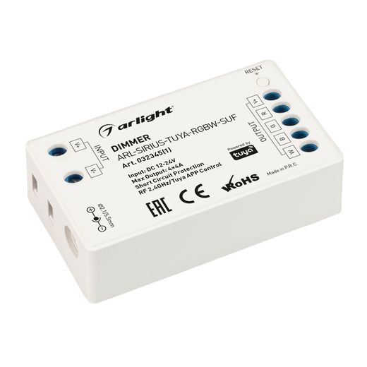 Диммер ARL-SIRIUS-TUYA-RGBW-SUF (12-24V, 4x4A, 2.4G) (Arlight, IP20 ...